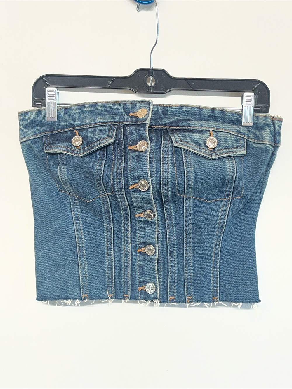 C&A denim corset tube top size M
